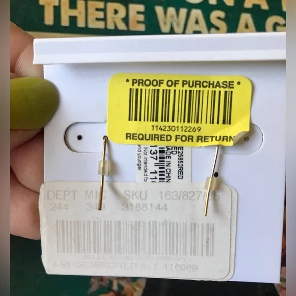 Red Tassel Earrings - Picture 4 of 4